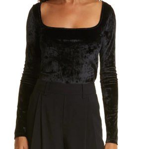 Vince Velour Square Neck Top